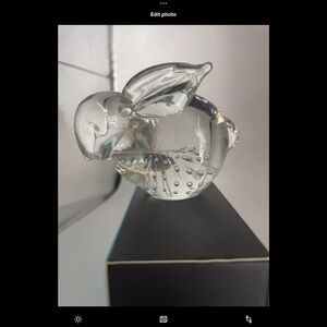 Bunny Decorative piece Paperweight Clear Bubbles New